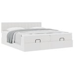 VidaXL Cadre de lit ottoman avec matelas blanc 200x200 cm similicuir