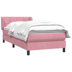 vidaXL Sommier à lattes de lit avec matelas rose 80x220 cm velours