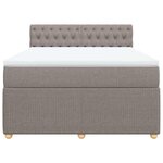 vidaXL Sommier à lattes de lit avec matelas Taupe 140x200 cm Tissu