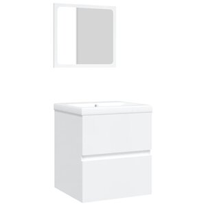 vidaXL Armoire lavabo de salle de bain avec bassin et miroir Blanc