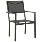 vidaXL Chaises de jardin lot de 2 Textilène et acier Noir anthracite