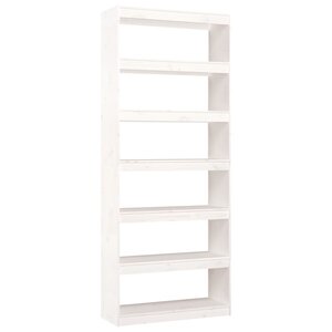 vidaXL Bibliothèque/Séparateur de pièce Blanc 80x30x199 5cm Pin massif