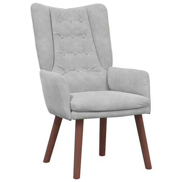 vidaXL Fauteuil relaxant Gris clair 63 x 67 x 94 cm Velours