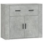 vidaXL Buffet Gris béton 80x33x70 cm Bois d'ingénierie