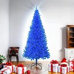 vidaXL Sapin de Noël artificiel avec support bleu 180 cm PVC