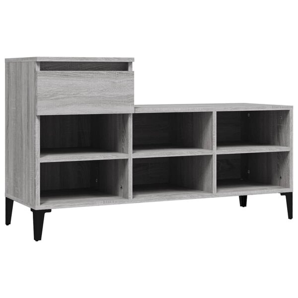 vidaXL Armoire à chaussures Sonoma gris 102x36x60 cm Bois d'ingénierie
