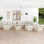 vidaXL Salon de jardin palette 12 Pièces avec coussins bois d'épicéa