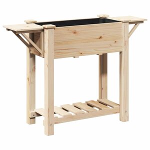 vidaXL Cache-pot de jardin avec étagère Beige 111 x 37 x 76.5 cm