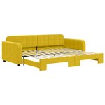 vidaXL Lit de jour avec lit gigogne jaune 90x200 cm velours
