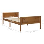 vidaXL Cadre de lit Bois de pin massif Marron miel 100x200 cm