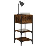 vidaXL Tables de chevet 2 Pièces chêne fumé 34x36x70 cm bois d'ingénierie