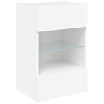 vidaXL Meubles TV muraux avec lumières LED 2 Pièces blanc 40x30x60 5 cm