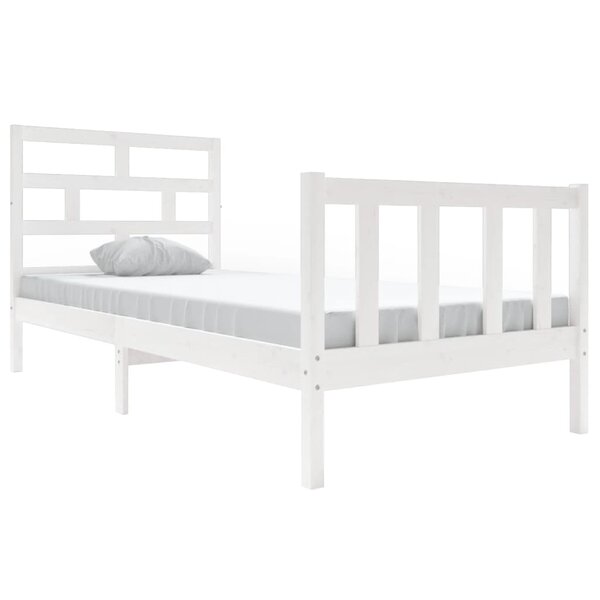 vidaXL Cadre de lit sans matelas blanc bois de pin massif