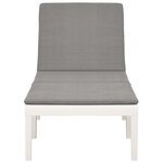 vidaXL Chaise longue avec coussin Plastique Blanc