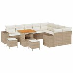vidaXL Ensemble de canapé de jardin 12 Pièces Beige polyrotin