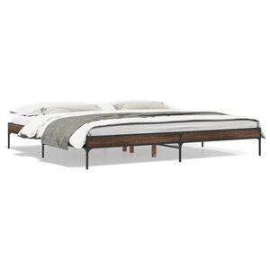 vidaXL Cadre de lit sans matelas chêne marron 200x200 cm