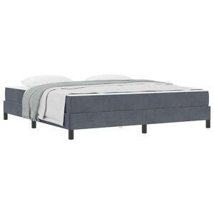 vidaXL Lit à ressorts avec matelas Gris foncé 180 x 200 cm tissu