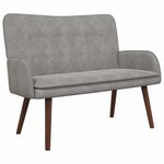 vidaXL Sofa 2 places Gris clair 115 x 61 x 87 cm Velours