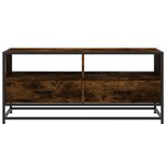 vidaXL Table basse chêne fumé 100x50x45 cm bois d'ingénierie et métal