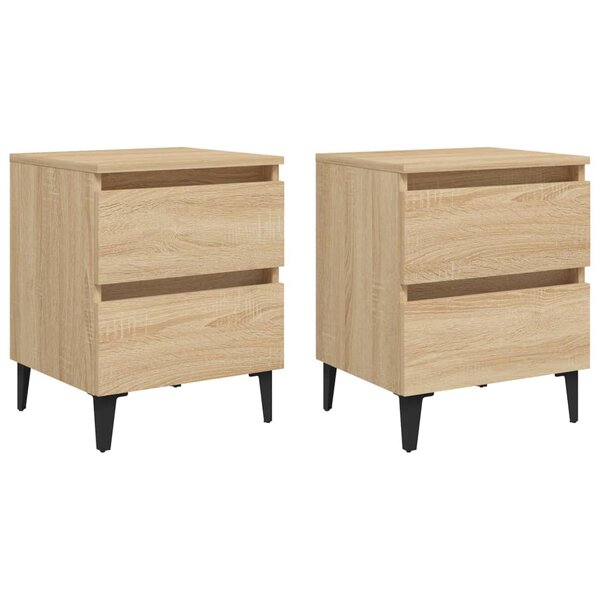 vidaXL Tables de chevet 2 Pièces chêne sonoma 40x35x50 cm bois ingénierie