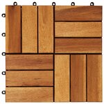 vidaXL Carreau de terrasse 30 Pièces Marron 30 x 30 cm Bois d'acacia