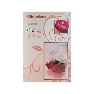 Carte de voeux - anniversaire de mariage - roses rouges