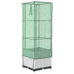 vidaXL Jardinière surélevée avec housse aspect rotin 40x40x139 cm