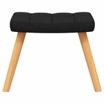 vidaXL Chaise de relaxation avec tabouret Noir Tissu