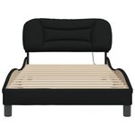 vidaXL Cadre de lit avec LED sans matelas Hvar noir 100x200 cm tissu