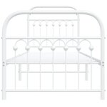 vidaXL Cadre de lit métal sans matelas avec pied de lit blanc 80x200cm