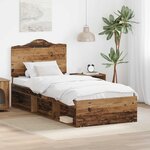 vidaXL Cadre de lit Bois ancien 90 x 200 cm Pin massif