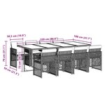vidaXL Ensemble à manger de jardin et coussins 9 Pièces gris clair rotin
