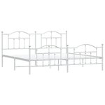 vidaXL Cadre de lit métal avec tête de lit/pied de lit blanc 200x200cm