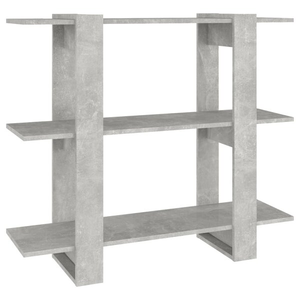 vidaXL Bibliothèque/Séparateur de pièce Gris béton 100x30x87 cm