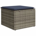 vidaXL Salon de jardin 8 Pièces avec coussins gris résine tressée