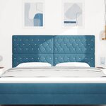 vidaXL Tête de Lit LED Argyle Manuel Bleu foncé 90 cm Velours