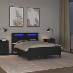 vidaXL Cadre de lit avec bandes LED Noir 120 x 200 cm Simili cuir