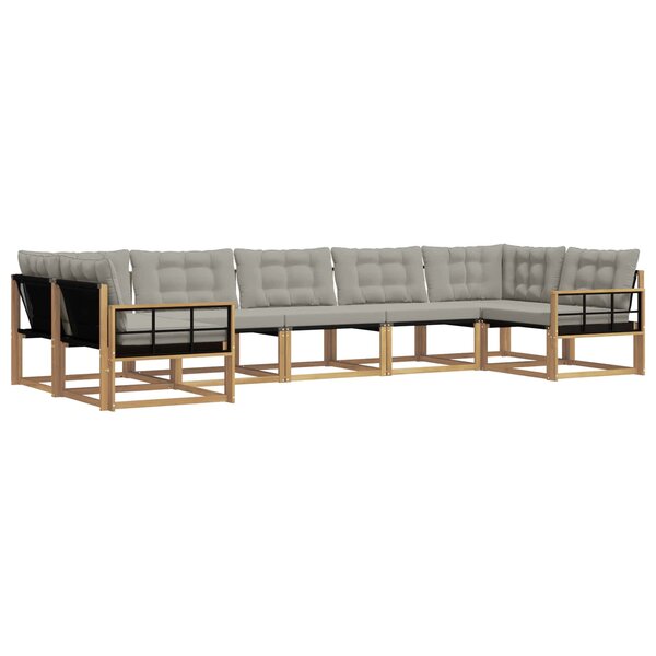 vidaXL Ensemble de canapés d'extérieur 7 pc Blanc et gris clair