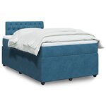 vidaXL Sommier à lattes de lit et matelas bleu 120x200 cm velours