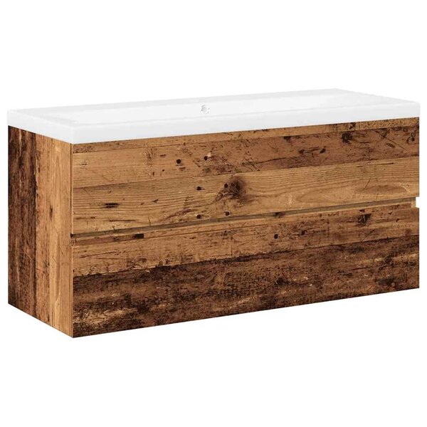 vidaXL Armoire lavabo avec bassin intégré vieux bois
