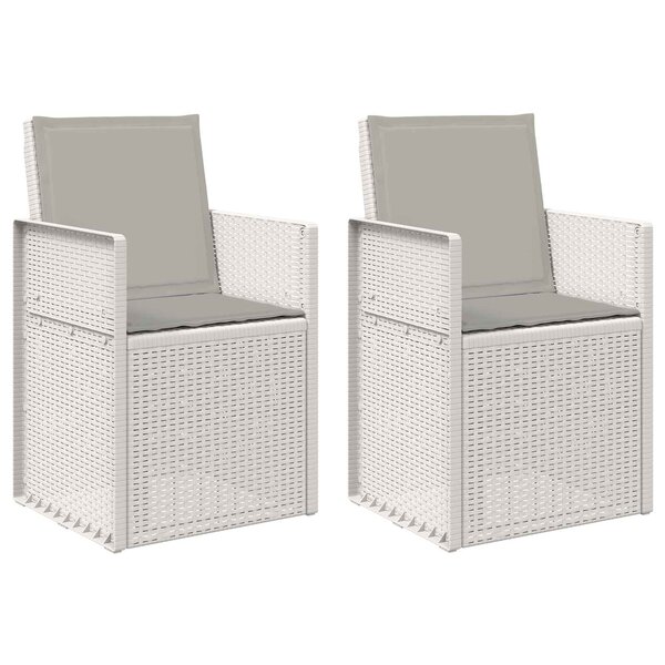 vidaXL Chaises de jardin salle à manger 2 Pièces Blanc et gris clair PP