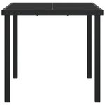 Table de jardin vidaXL Noir 80x80x73 cm en Verre Trempé