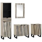 vidaXL Ensemble de mobilier de salle de bain 4 Pièces Marron noyer