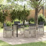 vidaXL Ensemble de salle à manger pour jardin 5 Pièces Gris clair