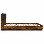 vidaXL Cadre de lit avec LED sans matelas chêne fumé 160x200 cm