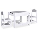 vidaXL Table pour enfants avec 2 chaises Blanc MDF