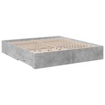 vidaXL Cadre de lit avec tiroirs sans matelas gris béton 200x200 cm