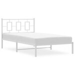 vidaXL Cadre de lit métal sans matelas et tête de lit blanc 107x203 cm