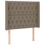 vidaXL Sommier à lattes de lit matelas et LED Taupe 90x190 cm Tissu