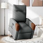 vidaXL Fauteuil de massage inclinable Gris foncé Tissu